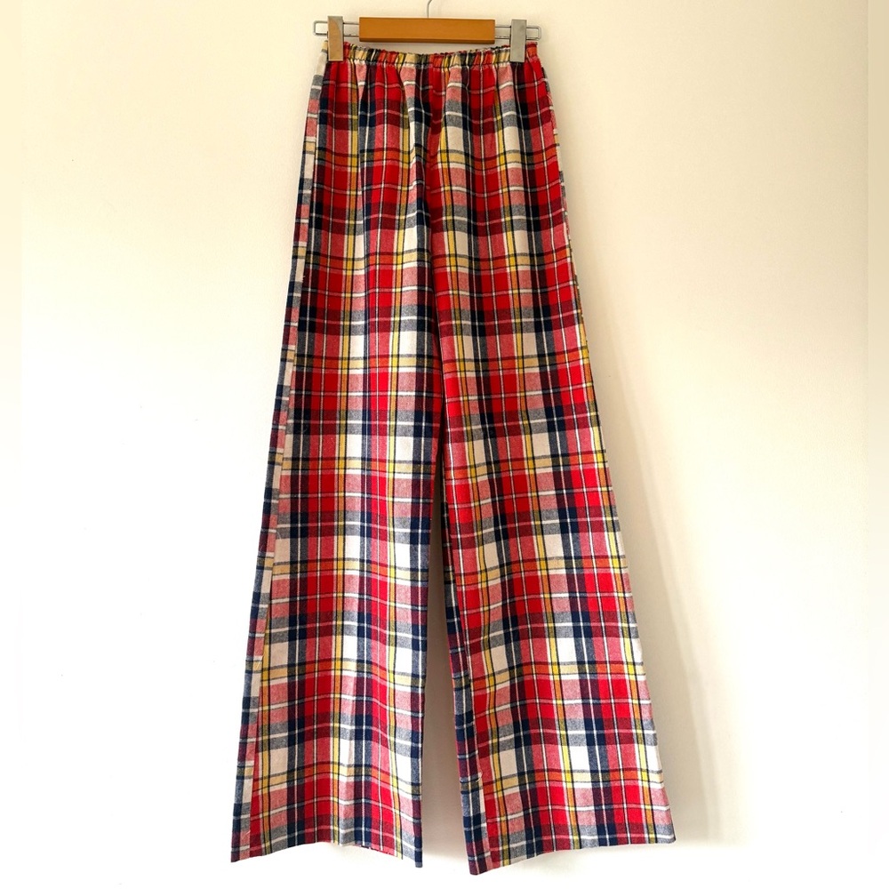 Plaid Wide-Leg Pant